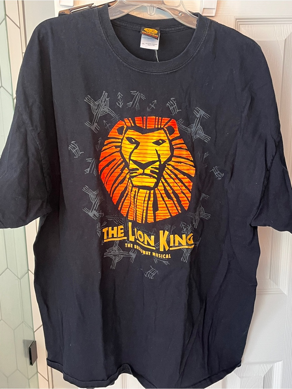 Disney The Lion King Black T-Shirt with Orange & Yellow Lion Graphic